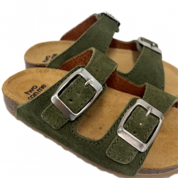 키즈 투콘미 막심 더블 버클 스웨이드 샌들 카키 BK25 SUEDE KHAKI
