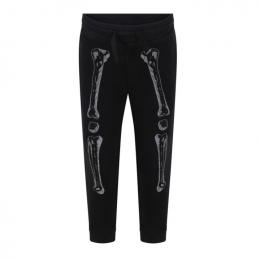 ◆키즈◆22FW 키즈 본 프린팅 팬츠 블랙 8R6O80 Z0447 930