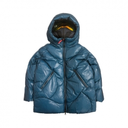 ◆키즈◆여성 라운드 퀄팅 투톤 본디드 고글패딩 네이비/피코크 GG 765R T MBT5 26