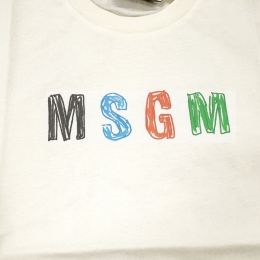 키즈 드로잉 로고 반팔 티셔츠 크림 S6MSJBTH232 013