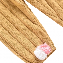 ◆키즈◆23FW 키즈 MOLDAVIA 폼폼 디테일 골지 레깅스 허니 L0227 HONEY