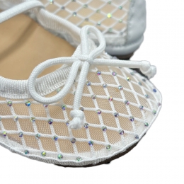 키즈 달린 DARLYN 메쉬 크리스탈 발레리나 플랫슈즈 화이트 00278/RE-RESTRASG