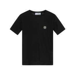 ◆키즈◆키즈 로고 패치 반팔 티셔츠 블랙 L1S16 2100002 S0047 V0029