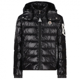 ◆키즈◆23FW 키즈 SAULX 로고 패치 글로시 후드 패딩자켓 블랙 1A000 11 5963V 999