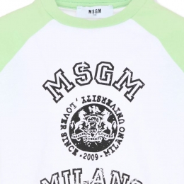 여성 프린팅 래글런 티셔츠 화이트/파라다이스 그린 S6MSJBTH060 00177