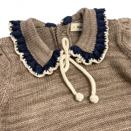 ◆키즈◆키즈 에스텔 드로스트링 니트 카키브라운 K1226W25 670