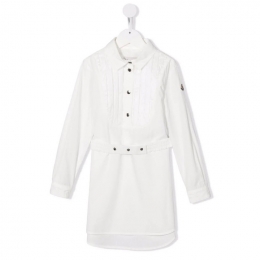 ◆키즈◆22SS 키즈 로고 패치 벨트 셔츠 원피스 화이트 2G000 02 595BI 032