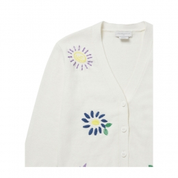 ◆키즈◆21FW 키즈 플라워 자수 가디건 화이트 603005 SQM05 9100