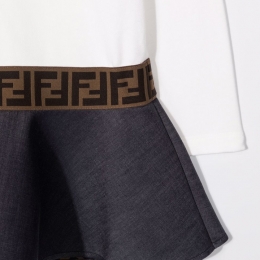 ◆키즈◆21FW 키즈 자수 로고 코튼 드레스 화이트 JFB473 AEZQ F0ZNM