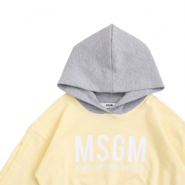 여성 로고 프린팅 투톤 크롭 후드티 레몬에이드/그레이 S6MSJGHS025 MS078