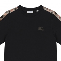 ◆키즈◆여성 체크 시더 반팔 티셔츠 블랙 8108033