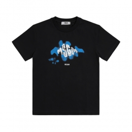 키즈 브러쉬드 그래픽 로고 티셔츠 블랙 S6MSJBTH195 110