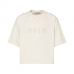 키즈 로고 프린팅 래글런 반팔 티셔츠 오프화이트 S6MSJGTH157 002