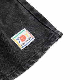 ◆키즈◆25SS 키즈 로고 패치 데님 버뮤다 숏팬츠 블랙 B125AC058 061