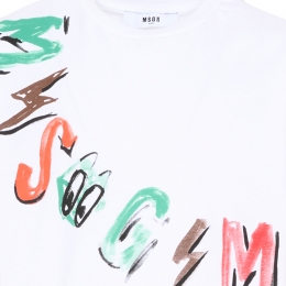 키즈 크로스 로고 반팔 티셔츠 화이트 S6MSJBTH239 001