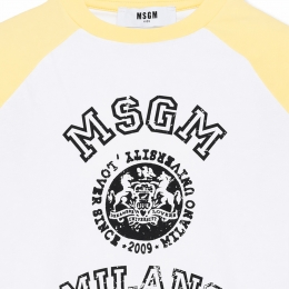 여성 프린팅 래글런 티셔츠 화이트/레몬에이드 S6MSJBTH060 00179