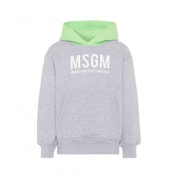 키즈 로고 프린팅 투톤 후드티 그레이/파라다이스 그린 S6MSJBHS050 27101
