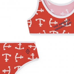 키즈 트리톤 닺 프린트 비키니 레드 S26208 307AV