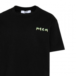 키즈 스몰 로고 페인팅 반팔 티셔츠 블랙 S6MSJUTH003 110