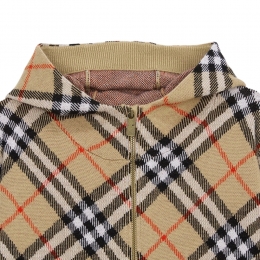 ◆키즈◆여성 빈티지 체크 울 후드 집업 아카이브베이지 8104314