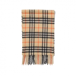 ◆키즈◆키즈 빈티지 체크 캐시미어 머플러 샌드 8089369