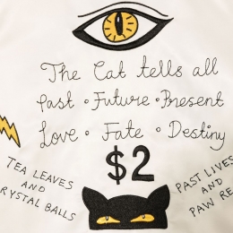 ◆키즈◆22FW 키즈 캣 로고 새틴 자켓 화이트 22610100 11