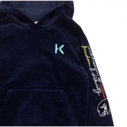 ◆키즈◆22FW 키즈 로고 자수 슬로건 후드티 네이비 K25692 868