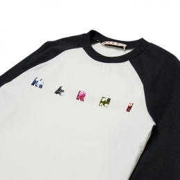 ◆키즈◆25FW 여성 스팽글 로고 래글런 긴팔 티셔츠 화이트블랙 M01597 M00HZ 0M900