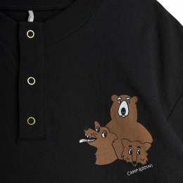 ◆키즈◆25SS 키즈 애니멀 프린팅 헨리넥 티셔츠 블랙 25620102 99