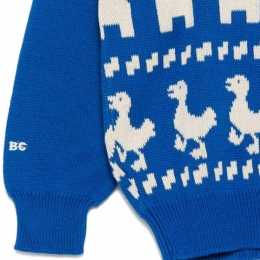 ◆키즈◆키즈 팜 애니멀 프린팅 자카드 니트 블루 B225AC108 421