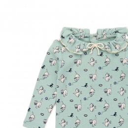 ◆키즈◆키즈 캣마우스 패턴 패티 온지 바디슈트 셰이지그린 B3134W25 0A5