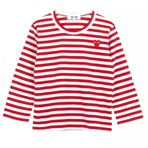 ◆키즈◆22SS 키즈 레드 와펜 스트라이프 티셔츠 레드 AZ-T663-100-4