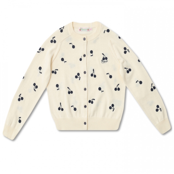 ◆키즈◆22SS 키즈 체리 자수 울오버 가디건 아이보리 S02GCAKN0601 131