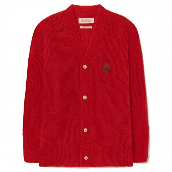 ◆키즈◆22FW 키즈 로고 자수 가디건 레드 F22109 038FE