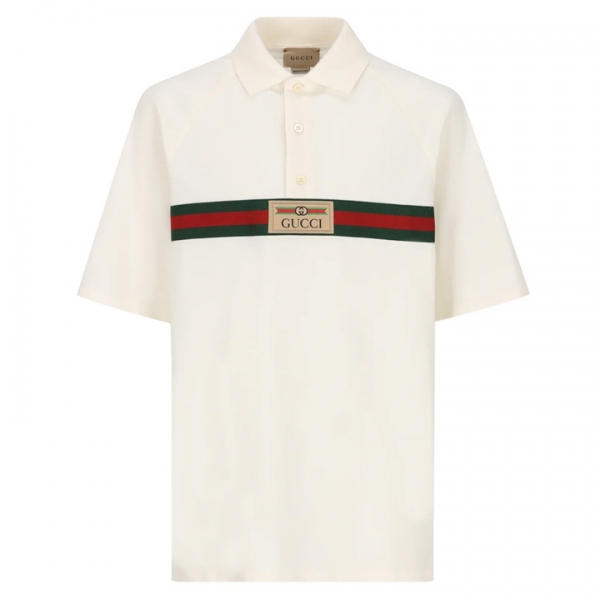 ◆키즈◆24SS 여성 웹 로고 패치 카라 티셔츠 아이보리 758815 XJF3F 9791