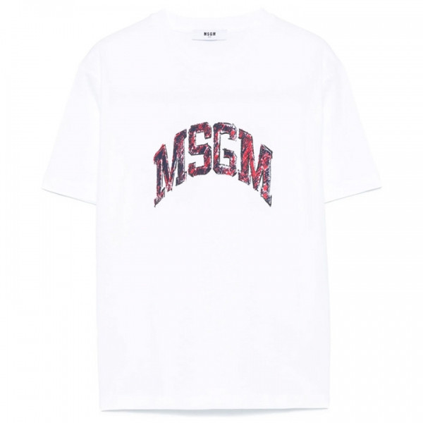 ◆키즈◆25SS 키즈 로고 프린트 티셔츠 화이트 S5MSJGTH255 001