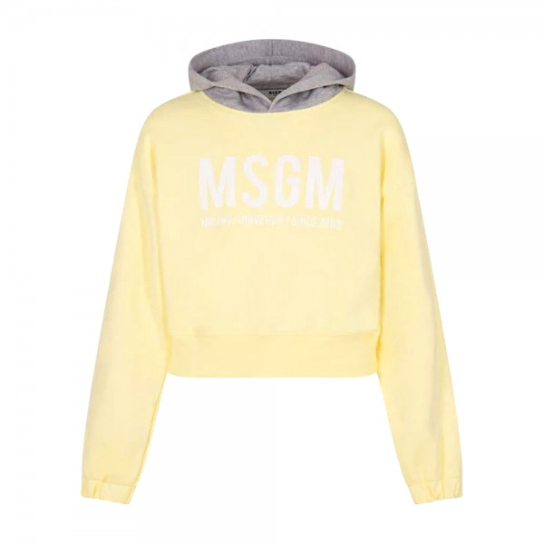 키즈 로고 프린팅 투톤 크롭 후드티 레몬에이드/그레이 S6MSJGHS025 MS078