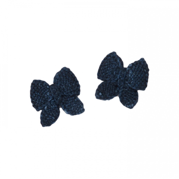 ◆키즈◆키즈 퍼프 리본 세트 헤어핀 네이비 K1039W25 420