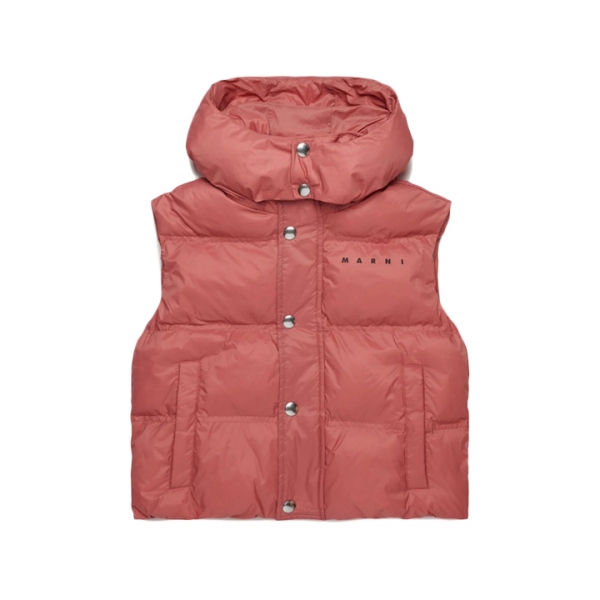 ◆키즈◆여성 로고 후드 패딩 조끼 모브핑크 M01539 M00LY 0M350