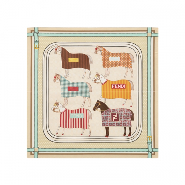 ◆키즈◆키즈 홀스 올오버 프린트 실크 스카프 멀티컬러 JFQ044 AWF8 F1VHJ