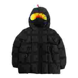 ◆키즈◆키즈 스퀘어 퀄팅 고글 후드 패딩자켓 블랙 JK 716R T TMF5 90