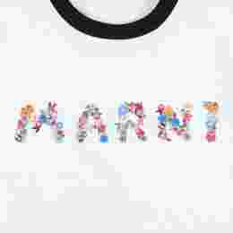 ◆키즈◆25SS 여성 플로럴 프린트 로고 티셔츠 화이트 M01428 M00HZ 0M100