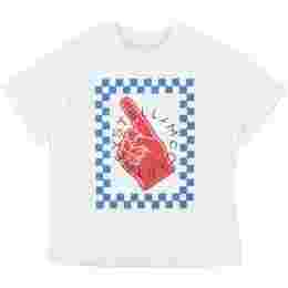 ◆키즈◆25SS 여성 핸드 로고 티셔츠 화이트 TW8R71 Z0434 100
