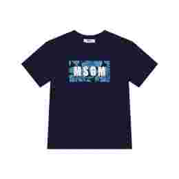 ◆키즈◆키즈 박스 로고 프린트 티셔츠 네이비 S4MSJBTH257 060