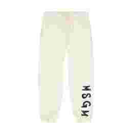 ◆키즈◆25FW 키즈 로고 프린트 트레이닝 팬츠 아이보리 F5MSJUFP024 013