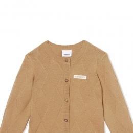 ◆키즈◆22FW 키즈 로고 패치 버튼 가디건 베이지 8058563