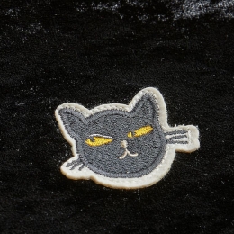 ◆키즈◆22FW 키즈 캣헤드 패치 벨루어 반폴라 티셔츠 블랙 22720166 99