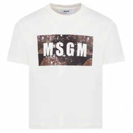 ◆키즈◆25SS 키즈 로고 프린트 티셔츠 화이트 S5MSJBTH036 013