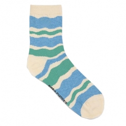 ◆키즈◆22SS 키즈 웨이브 패턴 숏 삭스 블루 122AI043