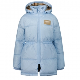 ◆키즈◆22FW 여성 로고 패치 후드 패딩 자켓 스카이블루 8053900